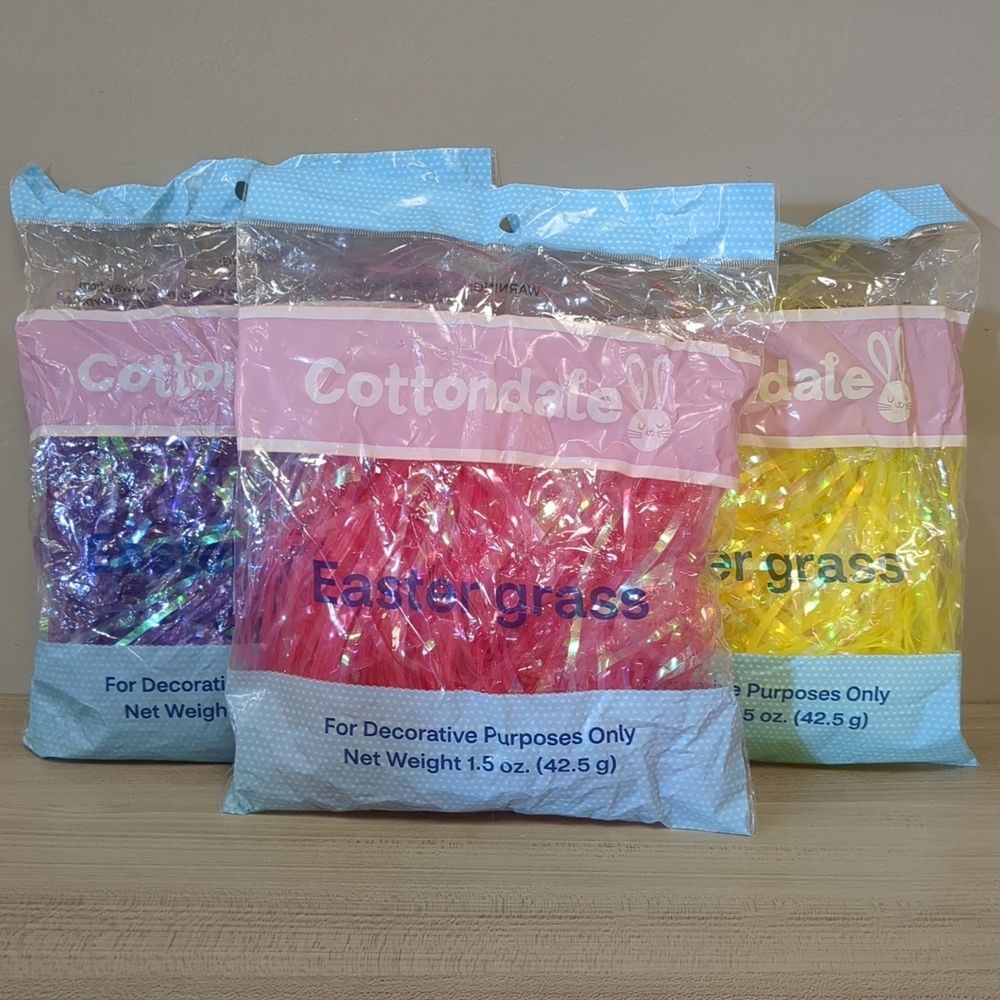 Easter Grass Set/3 Purple Pink Yellow